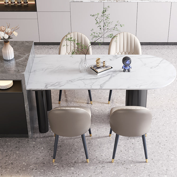 Modern Sintered Stone Dining Table 4 Legs Dining Table for Dining Room Clearhalo ' dining_table' 'Dining Tables & Seating' 'Dining Tables' 'furn' 'furn_dining_table' 'Furniture' 'furniture_dining_table' 'Kitchen & Dining Furniture' 'kitchen&dining_furn' 'kitchen' 'kitchen_dining_table' 4693585