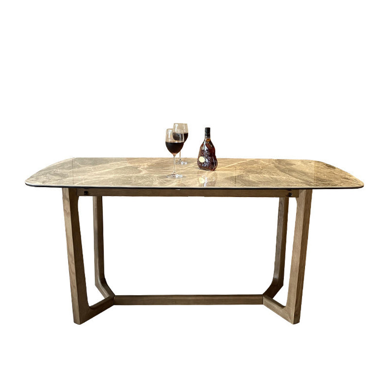Stone Top Dining Table Rectangle Wood Table with Trestle Base Grey Without Chairs Clearhalo ' dining_table' 'Dining Tables & Seating' 'Dining Tables' 'furn' 'furn_dining_table' 'Furniture' 'furniture_dining_table' 'Kitchen & Dining Furniture' 'kitchen&dining_furn' 'kitchen' 'kitchen_dining_table' 4693612