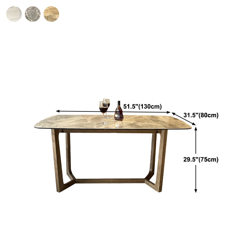 Stone Top Dining Table Rectangle Wood Table with Trestle Base Clearhalo ' dining_table' 'Dining Tables & Seating' 'Dining Tables' 'furn' 'furn_dining_table' 'Furniture' 'furniture_dining_table' 'Kitchen & Dining Furniture' 'kitchen&dining_furn' 'kitchen' 'kitchen_dining_table' 4693615