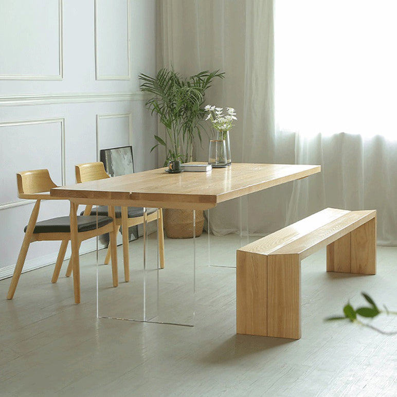 Contemporary Rectangle Wood Standard Height Table Double Pedestal Dining Table Clearhalo ' dining_table' 'Dining Tables & Seating' 'Dining Tables' 'furn' 'furn_dining_table' 'Furniture' 'furniture_dining_table' 'Kitchen & Dining Furniture' 'kitchen&dining_furn' 'kitchen' 'kitchen_dining_table' 4693648