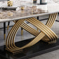 Stone Top Dining Table Modern Rectangle Dining Table with Gold Pedestal Base Clearhalo ' dining_table' 'Dining Tables & Seating' 'Dining Tables' 'furn' 'furn_dining_table' 'Furniture' 'furniture_dining_table' 'Kitchen & Dining Furniture' 'kitchen&dining_furn' 'kitchen' 'kitchen_dining_table' 4693662