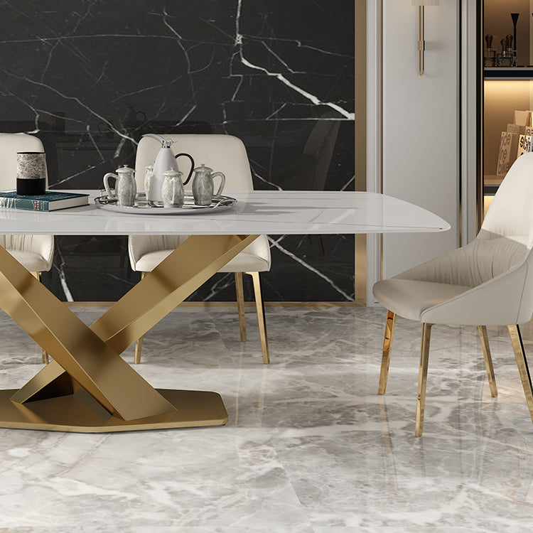 Rectangle Sintered Stone Top Dining Table Luxury Table with Pedestal Base Clearhalo ' dining_table' 'Dining Tables & Seating' 'Dining Tables' 'furn' 'furn_dining_table' 'Furniture' 'furniture_dining_table' 'Kitchen & Dining Furniture' 'kitchen&dining_furn' 'kitchen' 'kitchen_dining_table' 4693698