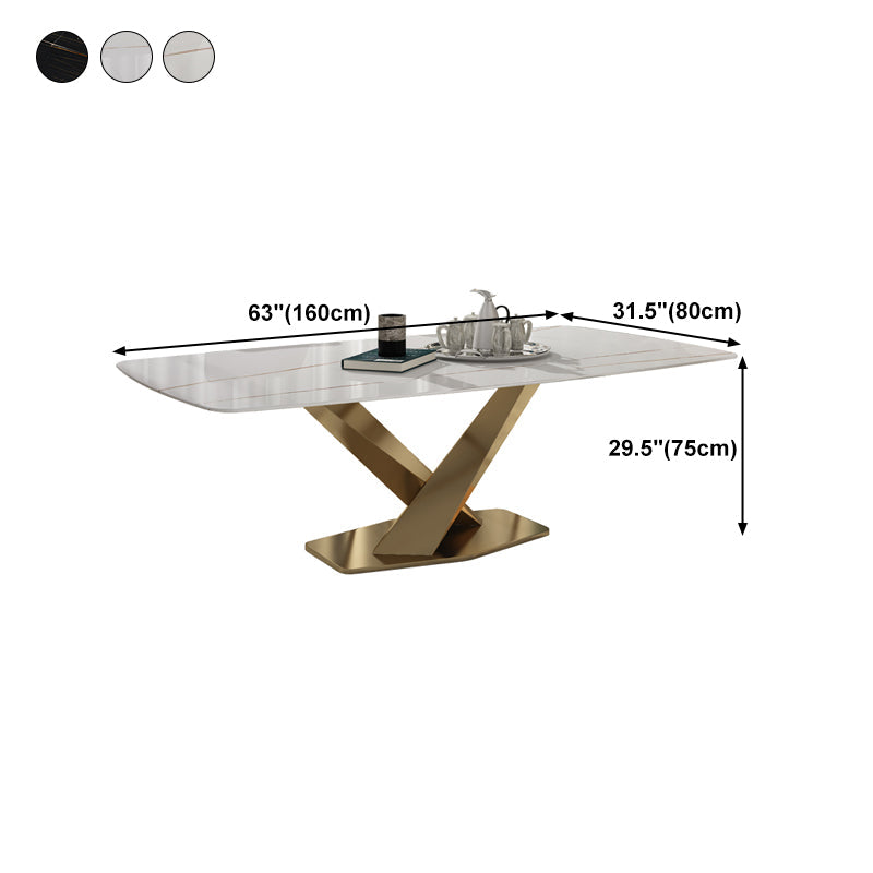 Rectangle Sintered Stone Top Dining Table Luxury Table with Pedestal Base Clearhalo ' dining_table' 'Dining Tables & Seating' 'Dining Tables' 'furn' 'furn_dining_table' 'Furniture' 'furniture_dining_table' 'Kitchen & Dining Furniture' 'kitchen&dining_furn' 'kitchen' 'kitchen_dining_table' 4693706