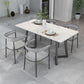 Sintered Stone Top Dining Table Rectangle Table with Double Pedestal for Restaurant White Black Clearhalo ' dining_table' 'Dining Tables & Seating' 'Dining Tables' 'furn' 'furn_dining_table' 'Furniture' 'furniture_dining_table' 'Kitchen & Dining Furniture' 'kitchen&dining_furn' 'kitchen' 'kitchen_dining_table' 4693712