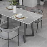 Sintered Stone Top Dining Table Rectangle Table with Double Pedestal for Restaurant Clearhalo ' dining_table' 'Dining Tables & Seating' 'Dining Tables' 'furn' 'furn_dining_table' 'Furniture' 'furniture_dining_table' 'Kitchen & Dining Furniture' 'kitchen&dining_furn' 'kitchen' 'kitchen_dining_table' 4693714