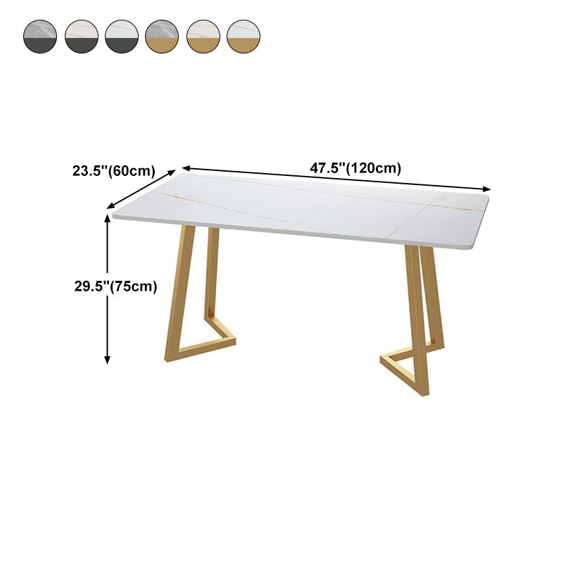 Sintered Stone Top Dining Table Rectangle Table with Double Pedestal for Restaurant Clearhalo ' dining_table' 'Dining Tables & Seating' 'Dining Tables' 'furn' 'furn_dining_table' 'Furniture' 'furniture_dining_table' 'Kitchen & Dining Furniture' 'kitchen&dining_furn' 'kitchen' 'kitchen_dining_table' 4693719