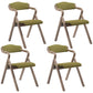 Farmhouse Upholstered Folding Arm Chair Matte Finish Open Dining Chair Green Set of 4 Clearhalo ' kitchen&dining_furn' 'Dining Chairs' 'Dining Tables & Seating' 'dining_chair' 'Furniture' 'furniture_dining_chair' 'Kitchen & Dining Furniture' 'kitchen' 4693727