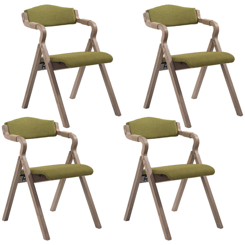 Farmhouse Upholstered Folding Arm Chair Matte Finish Open Dining Chair Green Set of 4 Clearhalo ' kitchen&dining_furn' 'Dining Chairs' 'Dining Tables & Seating' 'dining_chair' 'Furniture' 'furniture_dining_chair' 'Kitchen & Dining Furniture' 'kitchen' 4693727