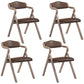 Farmhouse Upholstered Folding Arm Chair Matte Finish Open Dining Chair Brown Set of 4 Clearhalo ' kitchen&dining_furn' 'Dining Chairs' 'Dining Tables & Seating' 'dining_chair' 'Furniture' 'furniture_dining_chair' 'Kitchen & Dining Furniture' 'kitchen' 4693733