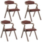 Farmhouse Upholstered Folding Arm Chair Matte Finish Open Dining Chair Red Set of 4 Clearhalo ' kitchen&dining_furn' 'Dining Chairs' 'Dining Tables & Seating' 'dining_chair' 'Furniture' 'furniture_dining_chair' 'Kitchen & Dining Furniture' 'kitchen' 4693738