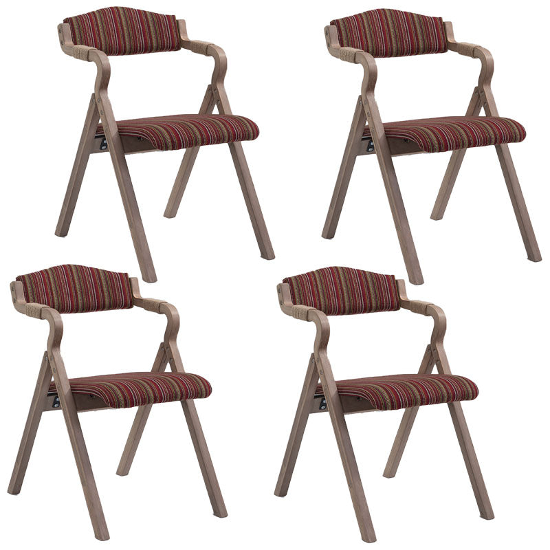 Farmhouse Upholstered Folding Arm Chair Matte Finish Open Dining Chair Red Set of 4 Clearhalo ' kitchen&dining_furn' 'Dining Chairs' 'Dining Tables & Seating' 'dining_chair' 'Furniture' 'furniture_dining_chair' 'Kitchen & Dining Furniture' 'kitchen' 4693738
