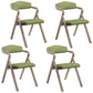 Farmhouse Upholstered Folding Arm Chair Matte Finish Open Dining Chair Light Green Set of 4 Clearhalo ' kitchen&dining_furn' 'Dining Chairs' 'Dining Tables & Seating' 'dining_chair' 'Furniture' 'furniture_dining_chair' 'Kitchen & Dining Furniture' 'kitchen' 4693745