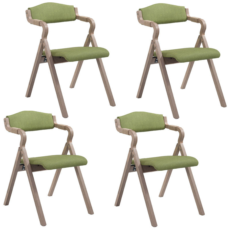Farmhouse Upholstered Folding Arm Chair Matte Finish Open Dining Chair Light Green Set of 4 Clearhalo ' kitchen&dining_furn' 'Dining Chairs' 'Dining Tables & Seating' 'dining_chair' 'Furniture' 'furniture_dining_chair' 'Kitchen & Dining Furniture' 'kitchen' 4693745