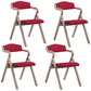 Farmhouse Upholstered Folding Arm Chair Matte Finish Open Dining Chair Dark Red Set of 4 Clearhalo ' kitchen&dining_furn' 'Dining Chairs' 'Dining Tables & Seating' 'dining_chair' 'Furniture' 'furniture_dining_chair' 'Kitchen & Dining Furniture' 'kitchen' 4693746
