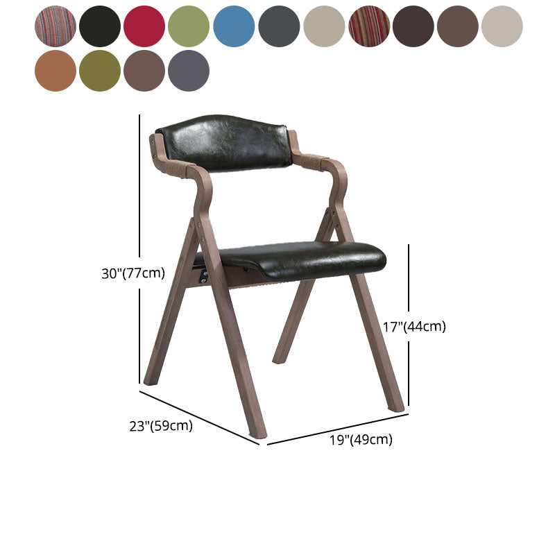 Farmhouse Upholstered Folding Arm Chair Matte Finish Open Dining Chair Clearhalo ' kitchen&dining_furn' 'Dining Chairs' 'Dining Tables & Seating' 'dining_chair' 'Furniture' 'furniture_dining_chair' 'Kitchen & Dining Furniture' 'kitchen' 4693750