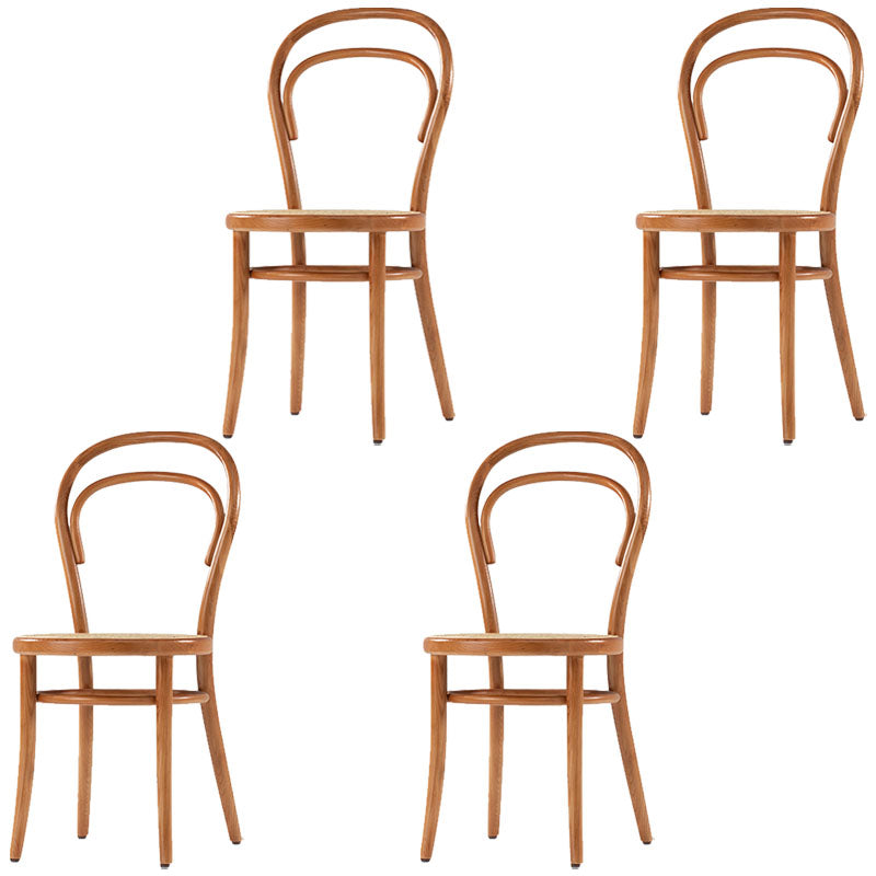 Traditional Wood Dining Kitchen Room Chair Windsor Back Side Chair Wood Wicker & Rattan 4 Piece Set Clearhalo ' kitchen&dining_furn' 'Dining Chairs' 'Dining Tables & Seating' 'dining_chair' 'furn' 'furn_dining_chair' 'Furniture' 'furniture_dining_chair' 'Kitchen & Dining Furniture' 'kitchen' 4693761