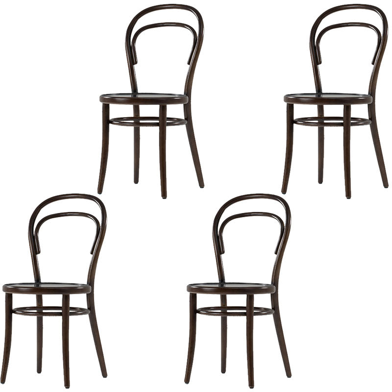 Traditional Wood Dining Kitchen Room Chair Windsor Back Side Chair Walnut Wood 4 Piece Set Clearhalo ' kitchen&dining_furn' 'Dining Chairs' 'Dining Tables & Seating' 'dining_chair' 'furn' 'furn_dining_chair' 'Furniture' 'furniture_dining_chair' 'Kitchen & Dining Furniture' 'kitchen' 4693768