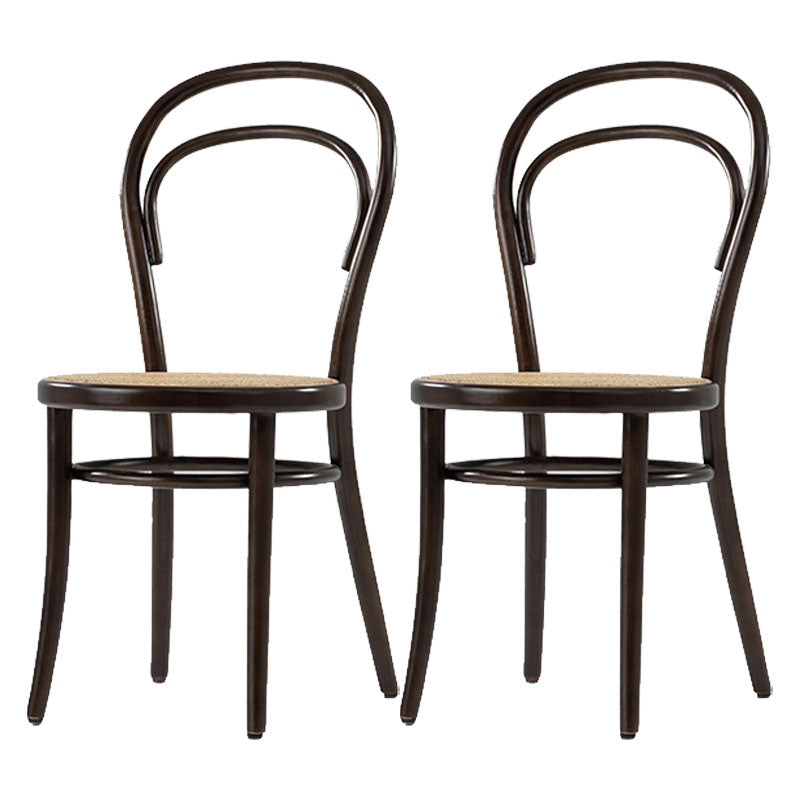 Traditional Wood Dining Kitchen Room Chair Windsor Back Side Chair Walnut Wicker & Rattan 2 Piece Set Clearhalo ' kitchen&dining_furn' 'Dining Chairs' 'Dining Tables & Seating' 'dining_chair' 'furn' 'furn_dining_chair' 'Furniture' 'furniture_dining_chair' 'Kitchen & Dining Furniture' 'kitchen' 4693771