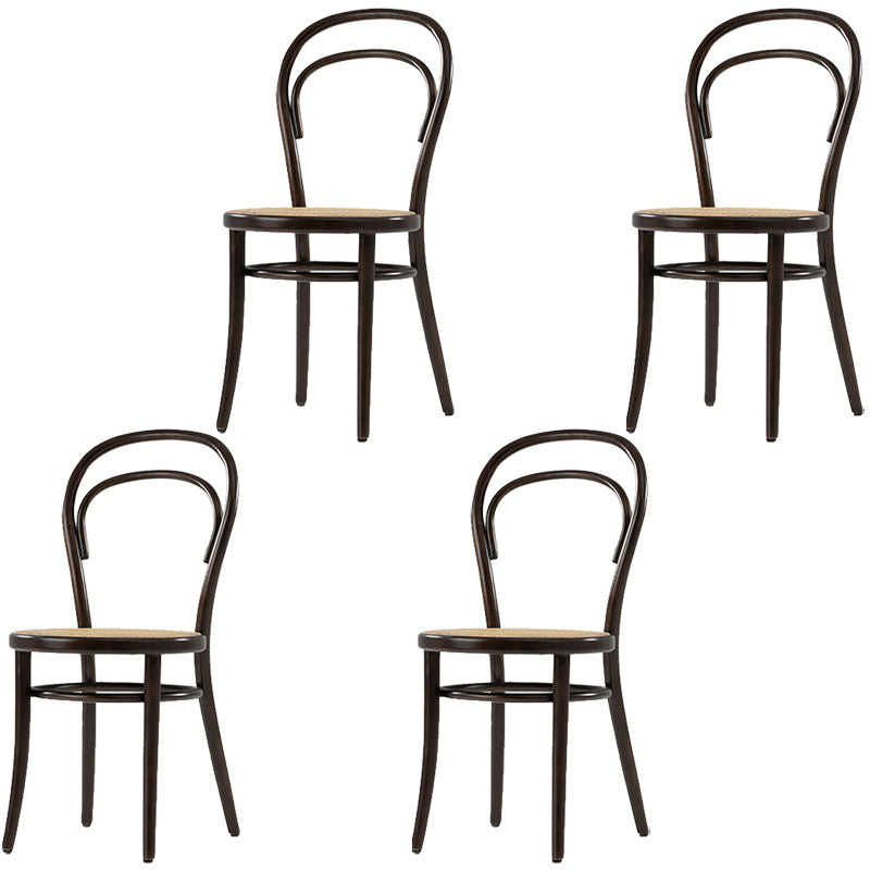 Traditional Wood Dining Kitchen Room Chair Windsor Back Side Chair Walnut Wicker & Rattan 4 Piece Set Clearhalo ' kitchen&dining_furn' 'Dining Chairs' 'Dining Tables & Seating' 'dining_chair' 'furn' 'furn_dining_chair' 'Furniture' 'furniture_dining_chair' 'Kitchen & Dining Furniture' 'kitchen' 4693773