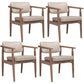 Farmhouse Rubberwood Open Arm Chair Leather Matte Finish Dining Chair Off-White Gray Set of 4 Clearhalo ' kitchen&dining_furn' 'Dining Chairs' 'Dining Tables & Seating' 'dining_chair' 'Furniture' 'furniture_dining_chair' 'Kitchen & Dining Furniture' 'kitchen' 4693799
