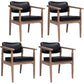 Farmhouse Rubberwood Open Arm Chair Leather Matte Finish Dining Chair Black Gray Set of 4 Clearhalo ' kitchen&dining_furn' 'Dining Chairs' 'Dining Tables & Seating' 'dining_chair' 'Furniture' 'furniture_dining_chair' 'Kitchen & Dining Furniture' 'kitchen' 4693802