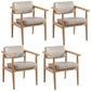 Farmhouse Rubberwood Open Arm Chair Leather Matte Finish Dining Chair Off-White Natural Wood Set of 4 Clearhalo ' kitchen&dining_furn' 'Dining Chairs' 'Dining Tables & Seating' 'dining_chair' 'Furniture' 'furniture_dining_chair' 'Kitchen & Dining Furniture' 'kitchen' 4693809