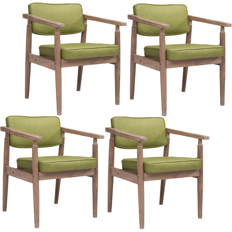 Farmhouse Rubberwood Open Arm Chair Leather Matte Finish Dining Chair Green Gray Set of 4 Clearhalo ' kitchen&dining_furn' 'Dining Chairs' 'Dining Tables & Seating' 'dining_chair' 'Furniture' 'furniture_dining_chair' 'Kitchen & Dining Furniture' 'kitchen' 4693810