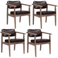 Farmhouse Rubberwood Open Arm Chair Leather Matte Finish Dining Chair Dark Coffee Gray Set of 4 Clearhalo ' kitchen&dining_furn' 'Dining Chairs' 'Dining Tables & Seating' 'dining_chair' 'Furniture' 'furniture_dining_chair' 'Kitchen & Dining Furniture' 'kitchen' 4693811