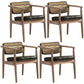 Farmhouse Rubberwood Open Arm Chair Leather Matte Finish Dining Chair Dark Green Gray Set of 4 Clearhalo ' kitchen&dining_furn' 'Dining Chairs' 'Dining Tables & Seating' 'dining_chair' 'Furniture' 'furniture_dining_chair' 'Kitchen & Dining Furniture' 'kitchen' 4693814