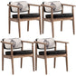 Farmhouse Rubberwood Open Arm Chair Leather Matte Finish Dining Chair Matte Black Gray Set of 4 Clearhalo ' kitchen&dining_furn' 'Dining Chairs' 'Dining Tables & Seating' 'dining_chair' 'Furniture' 'furniture_dining_chair' 'Kitchen & Dining Furniture' 'kitchen' 4693815