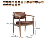 Farmhouse Rubberwood Open Arm Chair Leather Matte Finish Dining Chair Clearhalo ' kitchen&dining_furn' 'Dining Chairs' 'Dining Tables & Seating' 'dining_chair' 'Furniture' 'furniture_dining_chair' 'Kitchen & Dining Furniture' 'kitchen' 4693817