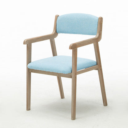 Farmhouse Rubberwood Upholstered Arm Chair Open Matte Finish Dining Chair Sky Blue 1 Piece Clearhalo ' kitchen&dining_furn' 'Dining Chairs' 'Dining Tables & Seating' 'dining_chair' 'furn' 'furn_dining_chair' 'Furniture' 'furniture_dining_chair' 'Kitchen & Dining Furniture' 'kitchen' 4693838
