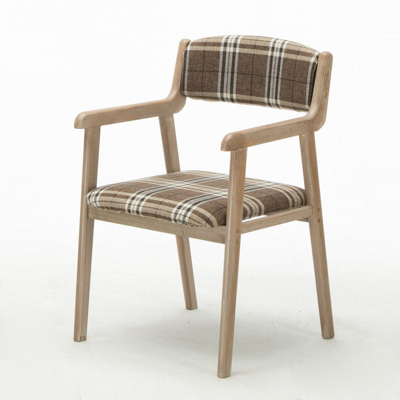 Farmhouse Rubberwood Upholstered Arm Chair Open Matte Finish Dining Chair Light Brown 1 Piece Clearhalo ' kitchen&dining_furn' 'Dining Chairs' 'Dining Tables & Seating' 'dining_chair' 'furn' 'furn_dining_chair' 'Furniture' 'furniture_dining_chair' 'Kitchen & Dining Furniture' 'kitchen' 4693845