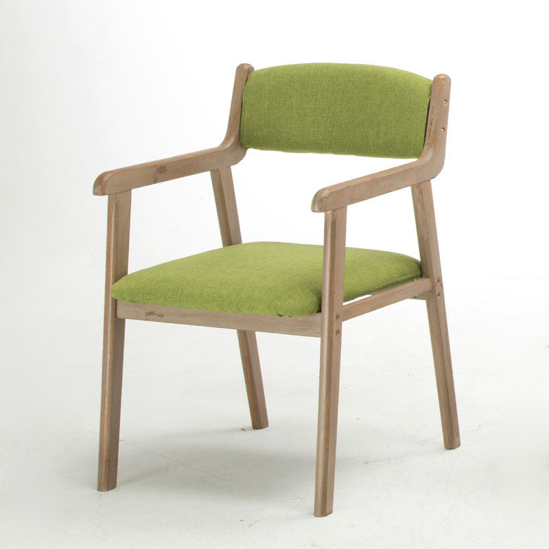 Farmhouse Rubberwood Upholstered Arm Chair Open Matte Finish Dining Chair Green 1 Piece Clearhalo ' kitchen&dining_furn' 'Dining Chairs' 'Dining Tables & Seating' 'dining_chair' 'furn' 'furn_dining_chair' 'Furniture' 'furniture_dining_chair' 'Kitchen & Dining Furniture' 'kitchen' 4693852