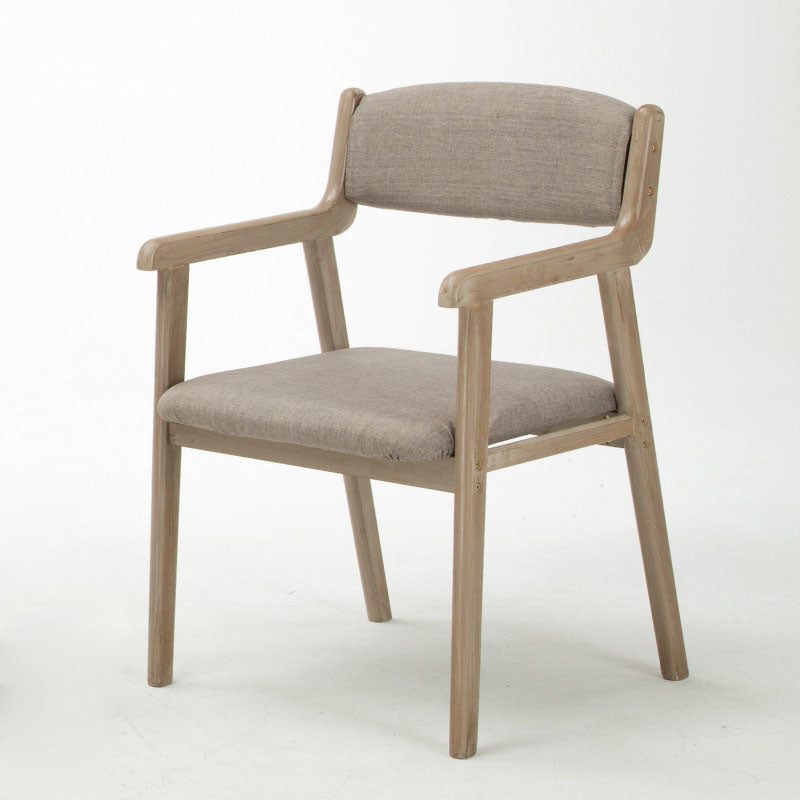 Farmhouse Rubberwood Upholstered Arm Chair Open Matte Finish Dining Chair Grey 1 Piece Clearhalo ' kitchen&dining_furn' 'Dining Chairs' 'Dining Tables & Seating' 'dining_chair' 'furn' 'furn_dining_chair' 'Furniture' 'furniture_dining_chair' 'Kitchen & Dining Furniture' 'kitchen' 4693855