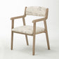 Farmhouse Rubberwood Upholstered Arm Chair Open Matte Finish Dining Chair Distressed White 1 Piece Clearhalo ' kitchen&dining_furn' 'Dining Chairs' 'Dining Tables & Seating' 'dining_chair' 'furn' 'furn_dining_chair' 'Furniture' 'furniture_dining_chair' 'Kitchen & Dining Furniture' 'kitchen' 4693857