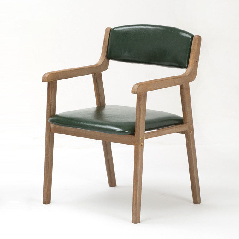 Farmhouse Rubberwood Upholstered Arm Chair Open Matte Finish Dining Chair Blackish Green 1 Piece Clearhalo ' kitchen&dining_furn' 'Dining Chairs' 'Dining Tables & Seating' 'dining_chair' 'furn' 'furn_dining_chair' 'Furniture' 'furniture_dining_chair' 'Kitchen & Dining Furniture' 'kitchen' 4693860