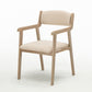 Farmhouse Rubberwood Upholstered Arm Chair Open Matte Finish Dining Chair Khaki 1 Piece Clearhalo ' kitchen&dining_furn' 'Dining Chairs' 'Dining Tables & Seating' 'dining_chair' 'furn' 'furn_dining_chair' 'Furniture' 'furniture_dining_chair' 'Kitchen & Dining Furniture' 'kitchen' 4693861
