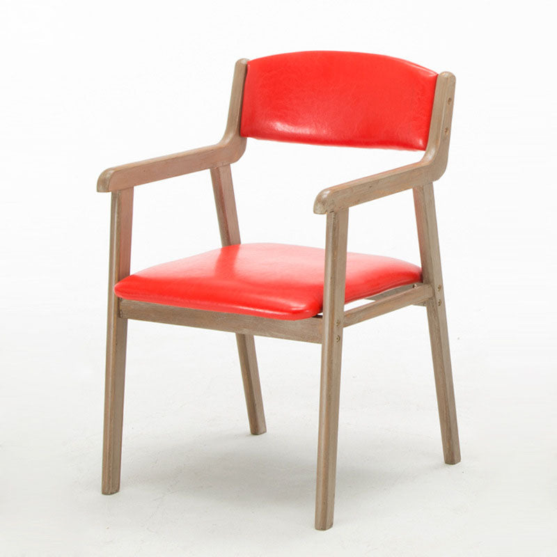 Farmhouse Rubberwood Upholstered Arm Chair Open Matte Finish Dining Chair Red 1 Piece Clearhalo ' kitchen&dining_furn' 'Dining Chairs' 'Dining Tables & Seating' 'dining_chair' 'furn' 'furn_dining_chair' 'Furniture' 'furniture_dining_chair' 'Kitchen & Dining Furniture' 'kitchen' 4693865