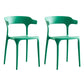 Modern Style Stackable Chair Dining Armless Open Back Chairs with Plastic Legs for Kitchen Blackish Green 2 Piece Set Clearhalo ' kitchen&dining_furn' 'Dining Chairs' 'Dining Tables & Seating' 'dining_chair' 'furn' 'furn_dining_chair' 'Furniture' 'furniture_dining_chair' 'Kitchen & Dining Furniture' 'kitchen' 4693874