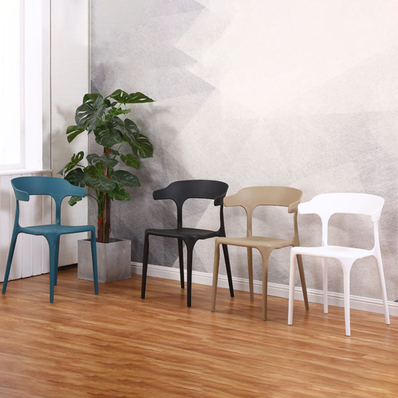 Modern Style Stackable Chair Dining Armless Open Back Chairs with Plastic Legs for Kitchen Clearhalo ' kitchen&dining_furn' 'Dining Chairs' 'Dining Tables & Seating' 'dining_chair' 'furn' 'furn_dining_chair' 'Furniture' 'furniture_dining_chair' 'Kitchen & Dining Furniture' 'kitchen' 4693875