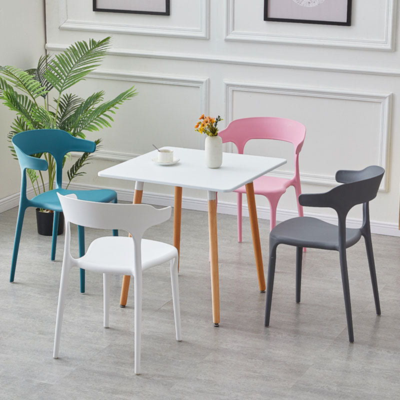 Modern Style Stackable Chair Dining Armless Open Back Chairs with Plastic Legs for Kitchen Clearhalo ' kitchen&dining_furn' 'Dining Chairs' 'Dining Tables & Seating' 'dining_chair' 'furn' 'furn_dining_chair' 'Furniture' 'furniture_dining_chair' 'Kitchen & Dining Furniture' 'kitchen' 4693876