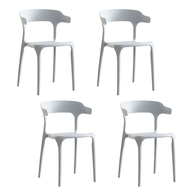 Modern Style Stackable Chair Dining Armless Open Back Chairs with Plastic Legs for Kitchen Light Gray 4 Piece Set Clearhalo ' kitchen&dining_furn' 'Dining Chairs' 'Dining Tables & Seating' 'dining_chair' 'furn' 'furn_dining_chair' 'Furniture' 'furniture_dining_chair' 'Kitchen & Dining Furniture' 'kitchen' 4693889