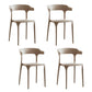 Modern Style Stackable Chair Dining Armless Open Back Chairs with Plastic Legs for Kitchen Camel 4 Piece Set Clearhalo ' kitchen&dining_furn' 'Dining Chairs' 'Dining Tables & Seating' 'dining_chair' 'furn' 'furn_dining_chair' 'Furniture' 'furniture_dining_chair' 'Kitchen & Dining Furniture' 'kitchen' 4693892