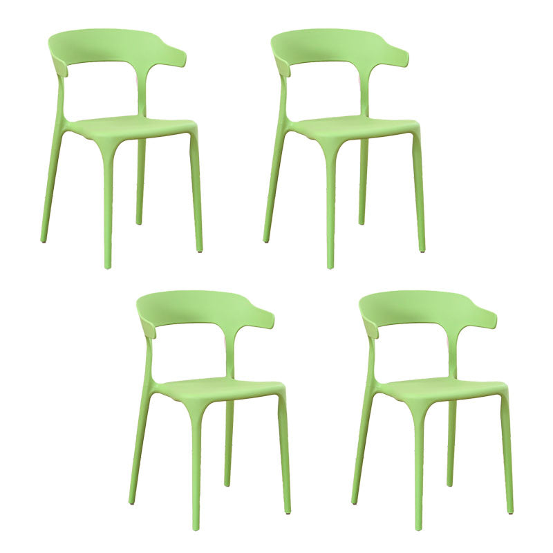 Modern Style Stackable Chair Dining Armless Open Back Chairs with Plastic Legs for Kitchen Light Green 4 Piece Set Clearhalo ' kitchen&dining_furn' 'Dining Chairs' 'Dining Tables & Seating' 'dining_chair' 'furn' 'furn_dining_chair' 'Furniture' 'furniture_dining_chair' 'Kitchen & Dining Furniture' 'kitchen' 4693896