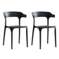 Modern Style Stackable Chair Dining Armless Open Back Chairs with Plastic Legs for Kitchen Black 2 Piece Set Clearhalo ' kitchen&dining_furn' 'Dining Chairs' 'Dining Tables & Seating' 'dining_chair' 'furn' 'furn_dining_chair' 'Furniture' 'furniture_dining_chair' 'Kitchen & Dining Furniture' 'kitchen' 4693899