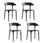 Modern Style Stackable Chair Dining Armless Open Back Chairs with Plastic Legs for Kitchen Black 4 Piece Set Clearhalo ' kitchen&dining_furn' 'Dining Chairs' 'Dining Tables & Seating' 'dining_chair' 'furn' 'furn_dining_chair' 'Furniture' 'furniture_dining_chair' 'Kitchen & Dining Furniture' 'kitchen' 4693900