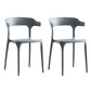 Modern Style Stackable Chair Dining Armless Open Back Chairs with Plastic Legs for Kitchen Dark Gray 2 Piece Set Clearhalo ' kitchen&dining_furn' 'Dining Chairs' 'Dining Tables & Seating' 'dining_chair' 'furn' 'furn_dining_chair' 'Furniture' 'furniture_dining_chair' 'Kitchen & Dining Furniture' 'kitchen' 4693903