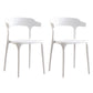 Modern Style Stackable Chair Dining Armless Open Back Chairs with Plastic Legs for Kitchen White 2 Piece Set Clearhalo ' kitchen&dining_furn' 'Dining Chairs' 'Dining Tables & Seating' 'dining_chair' 'furn' 'furn_dining_chair' 'Furniture' 'furniture_dining_chair' 'Kitchen & Dining Furniture' 'kitchen' 4693905
