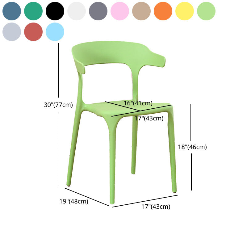 Modern Style Stackable Chair Dining Armless Open Back Chairs with Plastic Legs for Kitchen Clearhalo ' kitchen&dining_furn' 'Dining Chairs' 'Dining Tables & Seating' 'dining_chair' 'furn' 'furn_dining_chair' 'Furniture' 'furniture_dining_chair' 'Kitchen & Dining Furniture' 'kitchen' 4693907